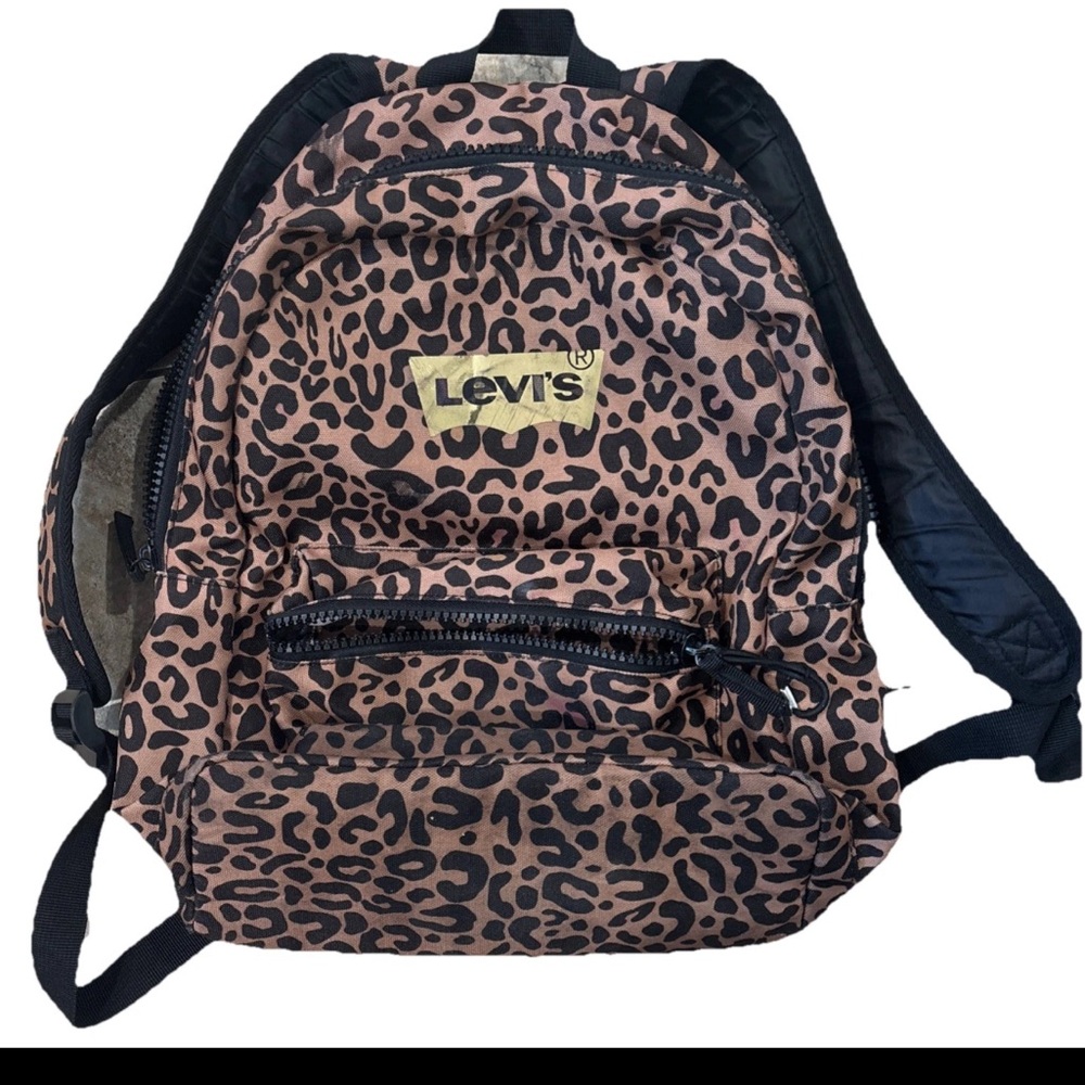 Levi's Leopard Cheetah Brown and Black School Bag Backpack
